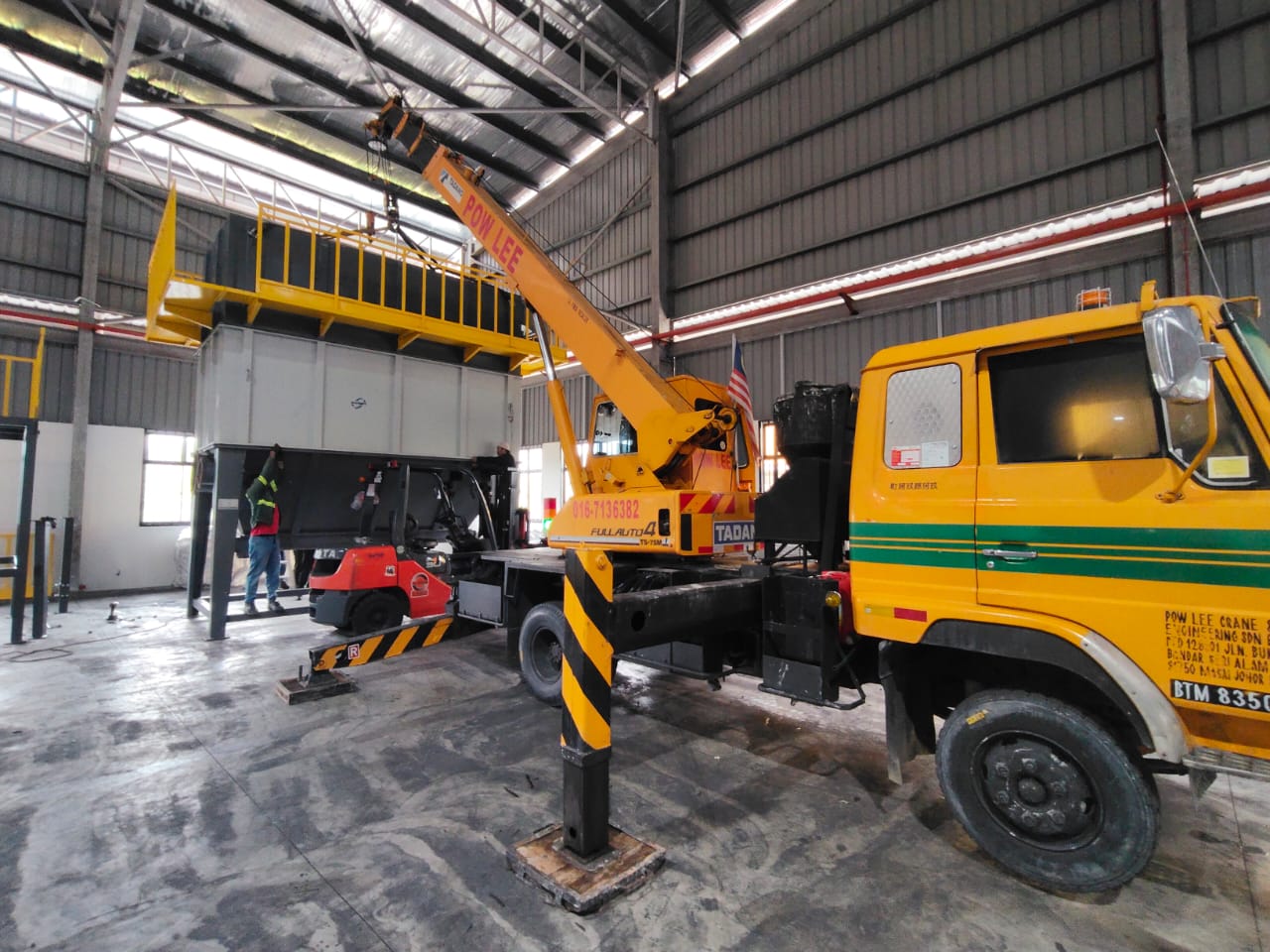 Compact Tadano TS-75M crane inside a factory in Kota Tinggi